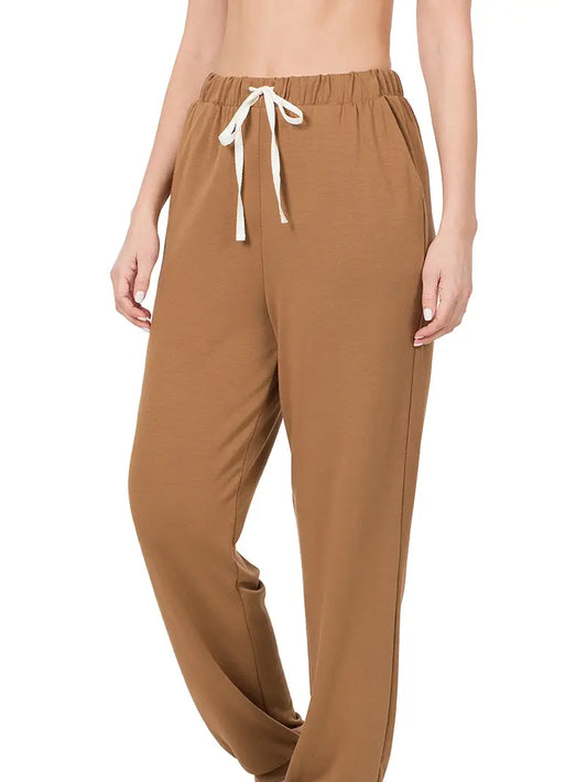 Soft French Terry Drawstring Waist Jogger Pants